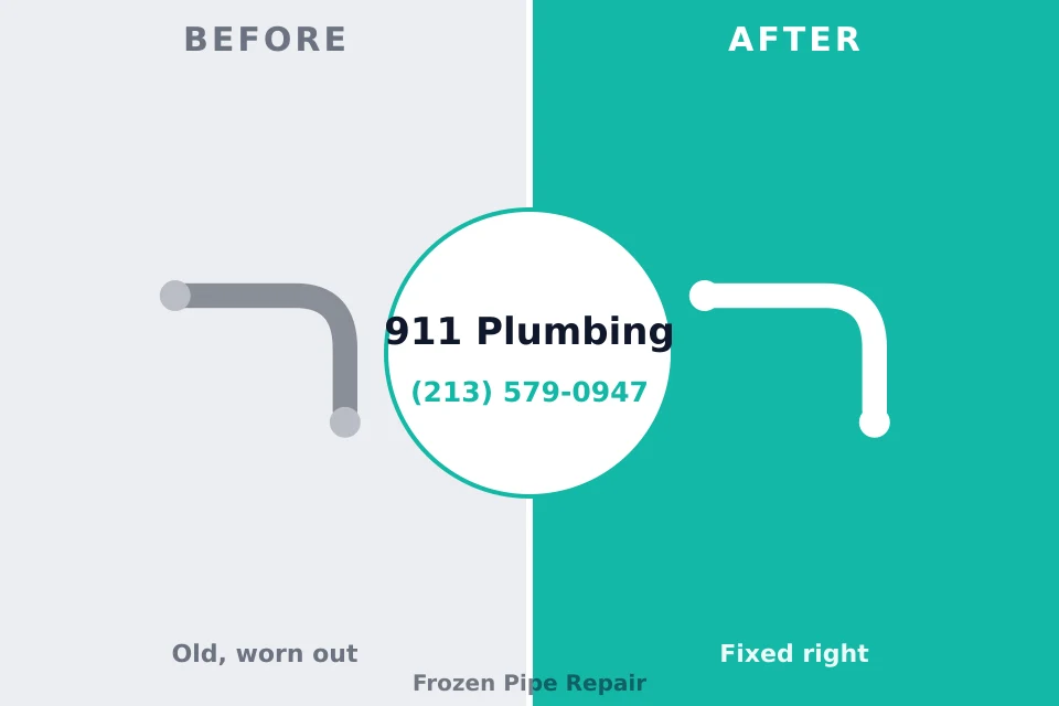 Before and after: plumbing repair Deer Park, NY
